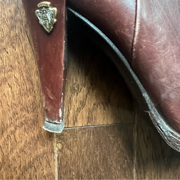 Authentic Gucci Tall Brown High Heel Leather Boot-sz 7.5 - Picture 5 of 16